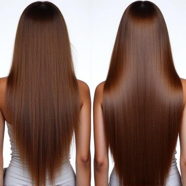 Avant et après la pose d'extensions capillaires